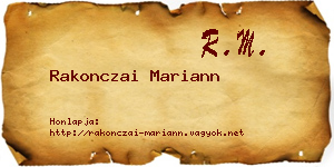 Rakonczai Mariann névjegykártya